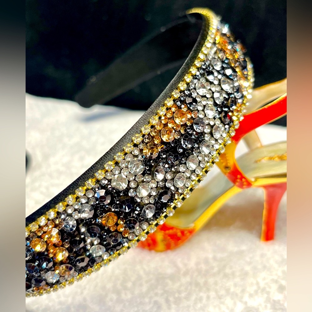 Leopard Rhinestone Beaded and crystal headband -very pretty standard size